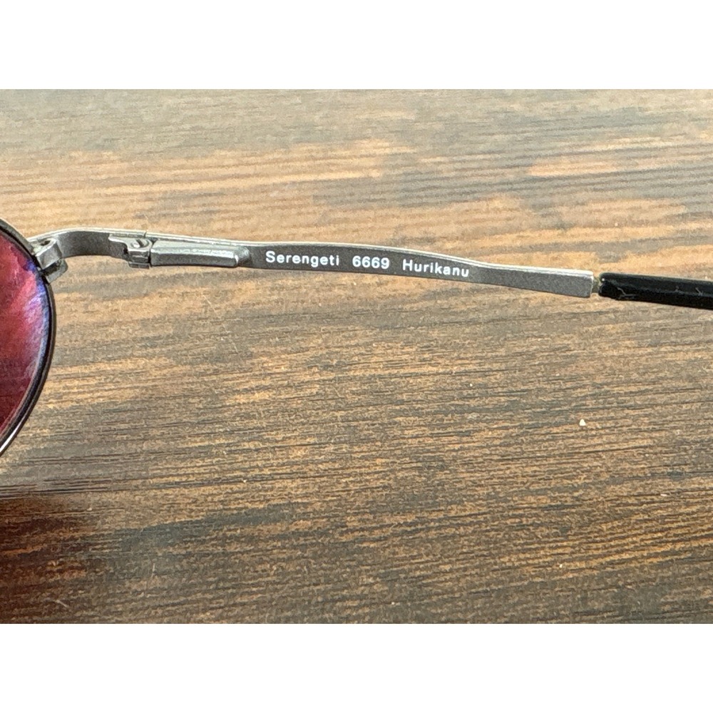 Serengeti Hurikanu 6669 Sunglasses Gunmetal Red Lens Made in Italy Oval Wrap - Picture 6 of 8